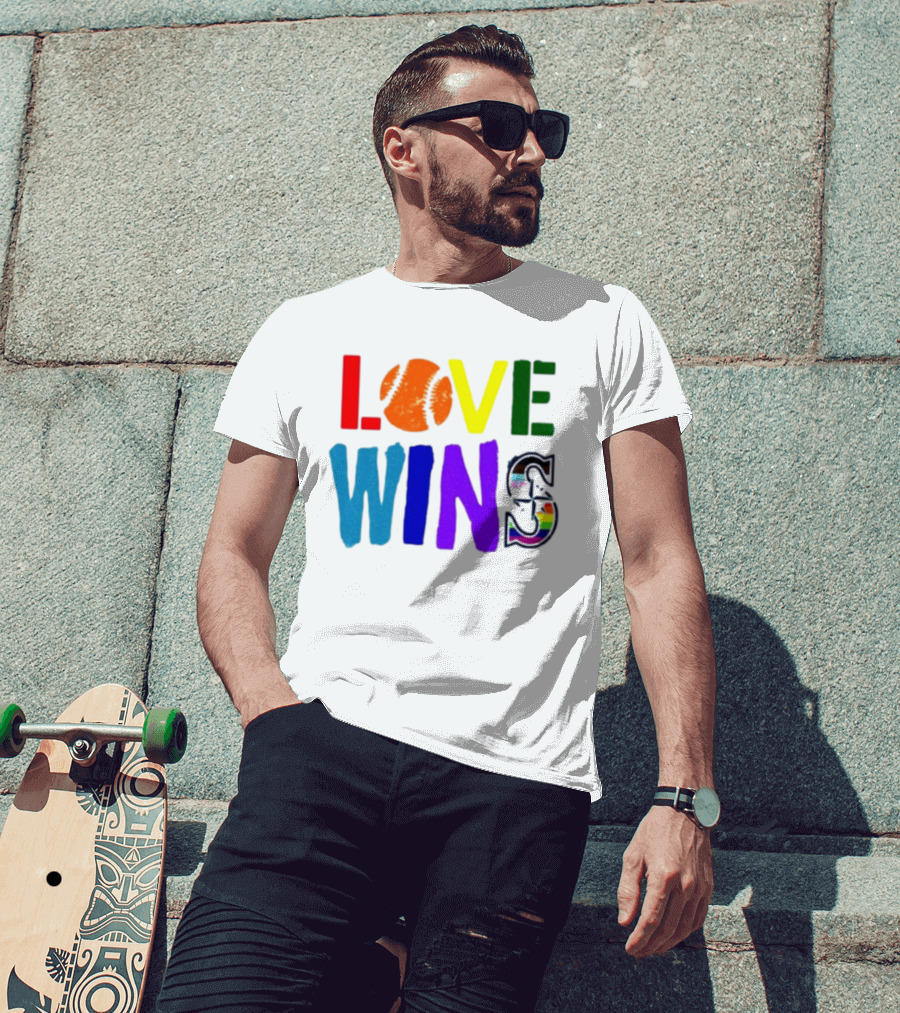 Julio Rodriguez Love Wins Seattle Mariners MLB Baseball T-Shirt