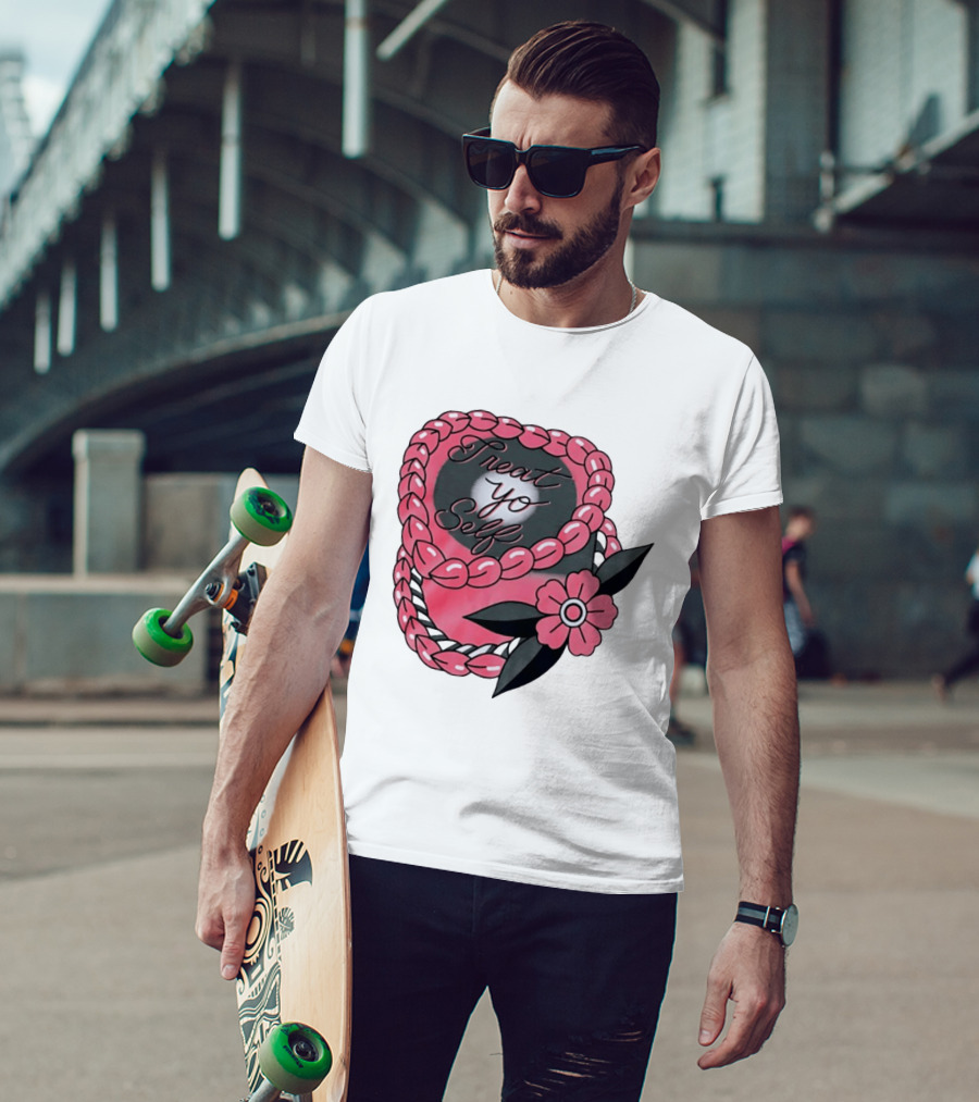 Treat Yo Self Floral Lei Parks And Recreation Pink Flower T-Shirt