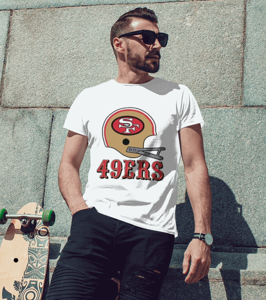 San Francisco 49ers SF Gold Helmet Big 49ers T-Shirt