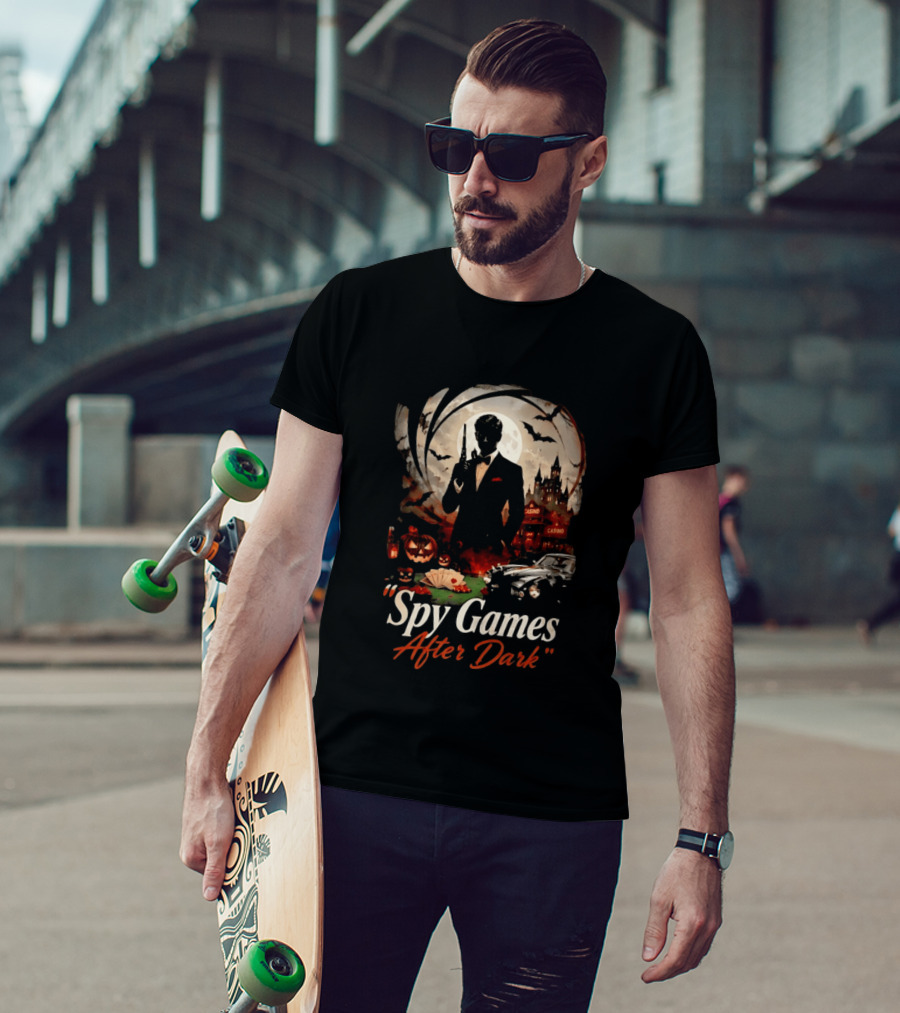 Spy Games After Dark Casino Halloween James Bond T-Shirt