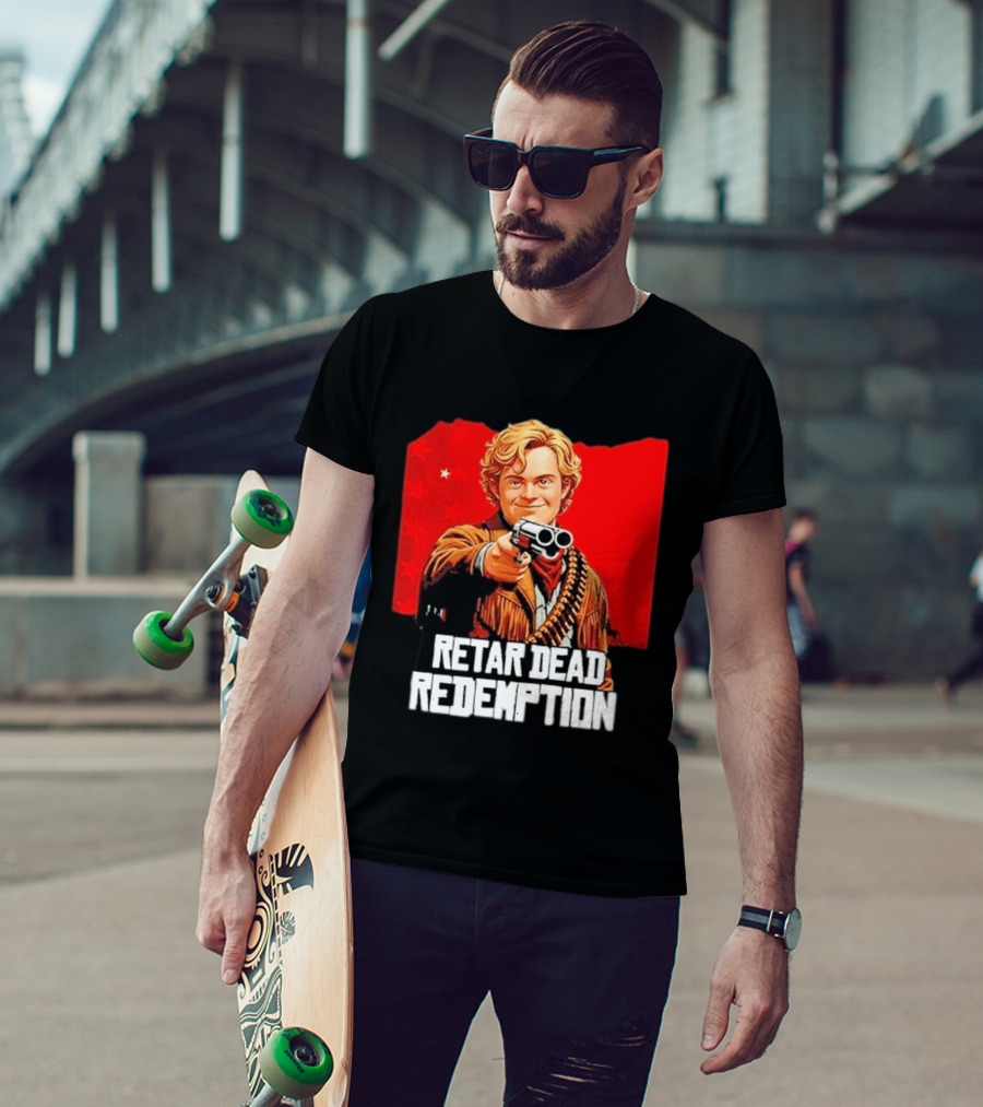 Retar Dead Redemption Western Cowboy And Revolver T-Shirt