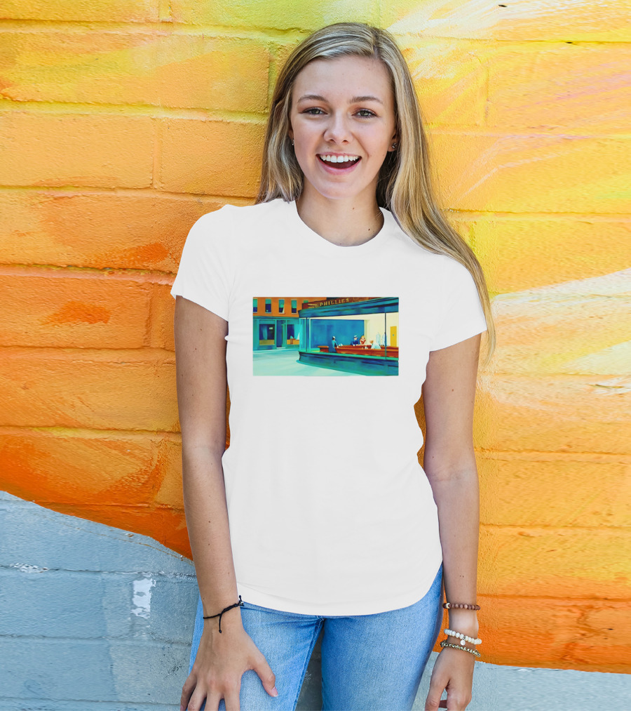 Philly Diner Institute Chicago Edward Hopper Scene T-Shirt