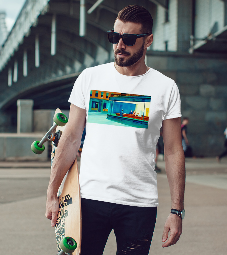 Philly Diner Institute Chicago Edward Hopper Scene T-Shirt