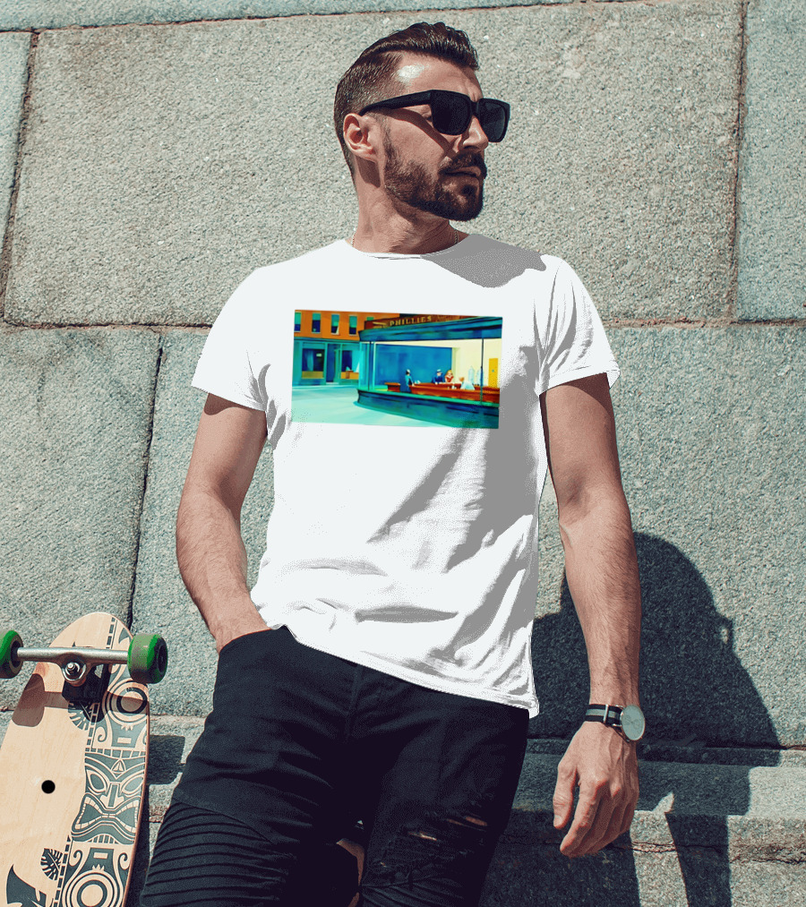 Philly Diner Institute Chicago Edward Hopper Scene T-Shirt