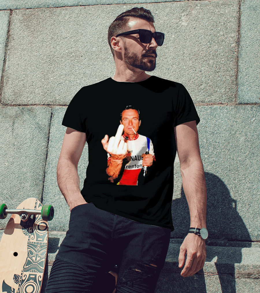 Bernard Hinault Tour De France Cigarette Beer Middle Finger T-Shirt