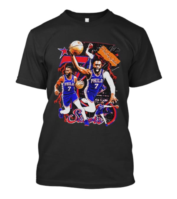 Tyrese Maxey Philadelphia Sixers Basketball Phila 7 NBA Player Action T-Shirt