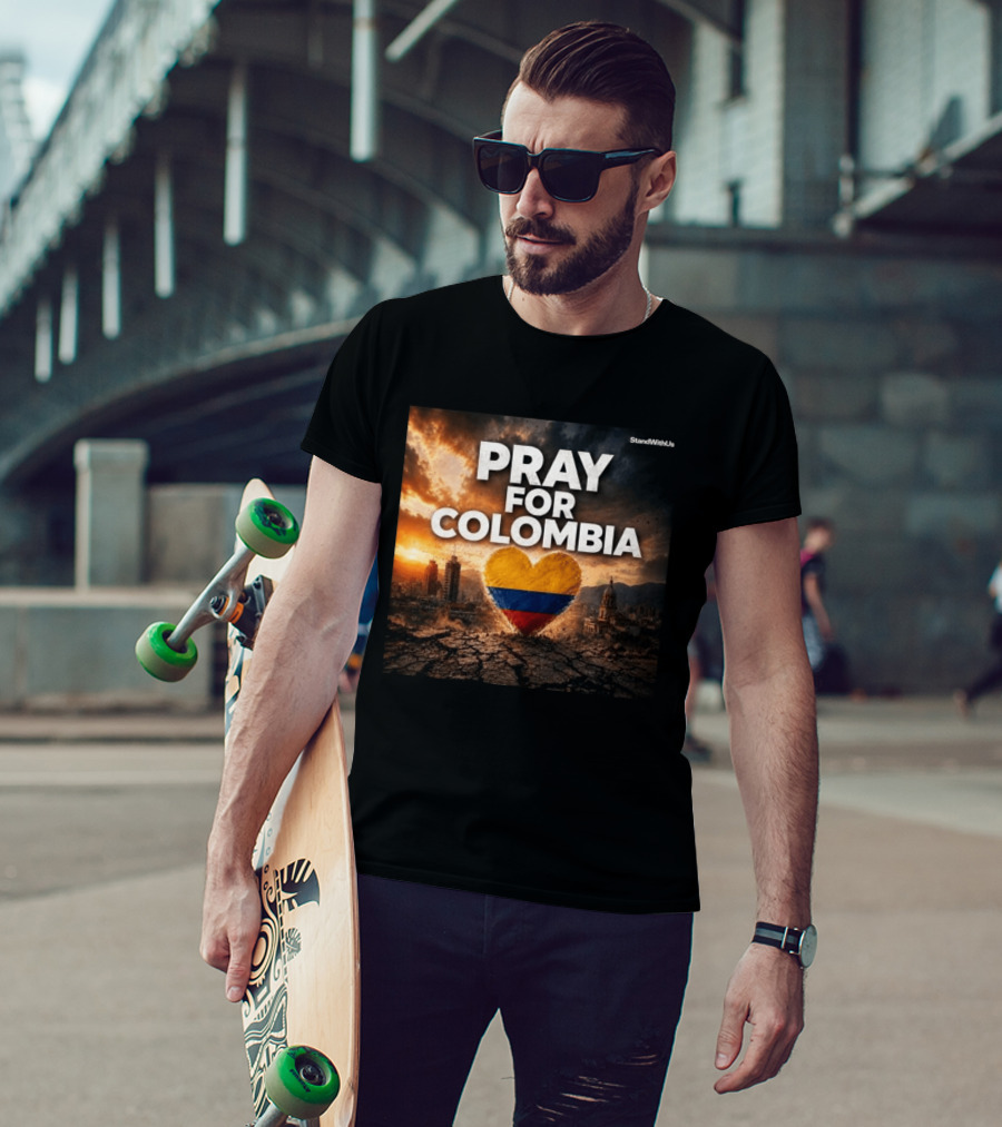 Pray For Colombia Heart StandWithUs T-Shirt