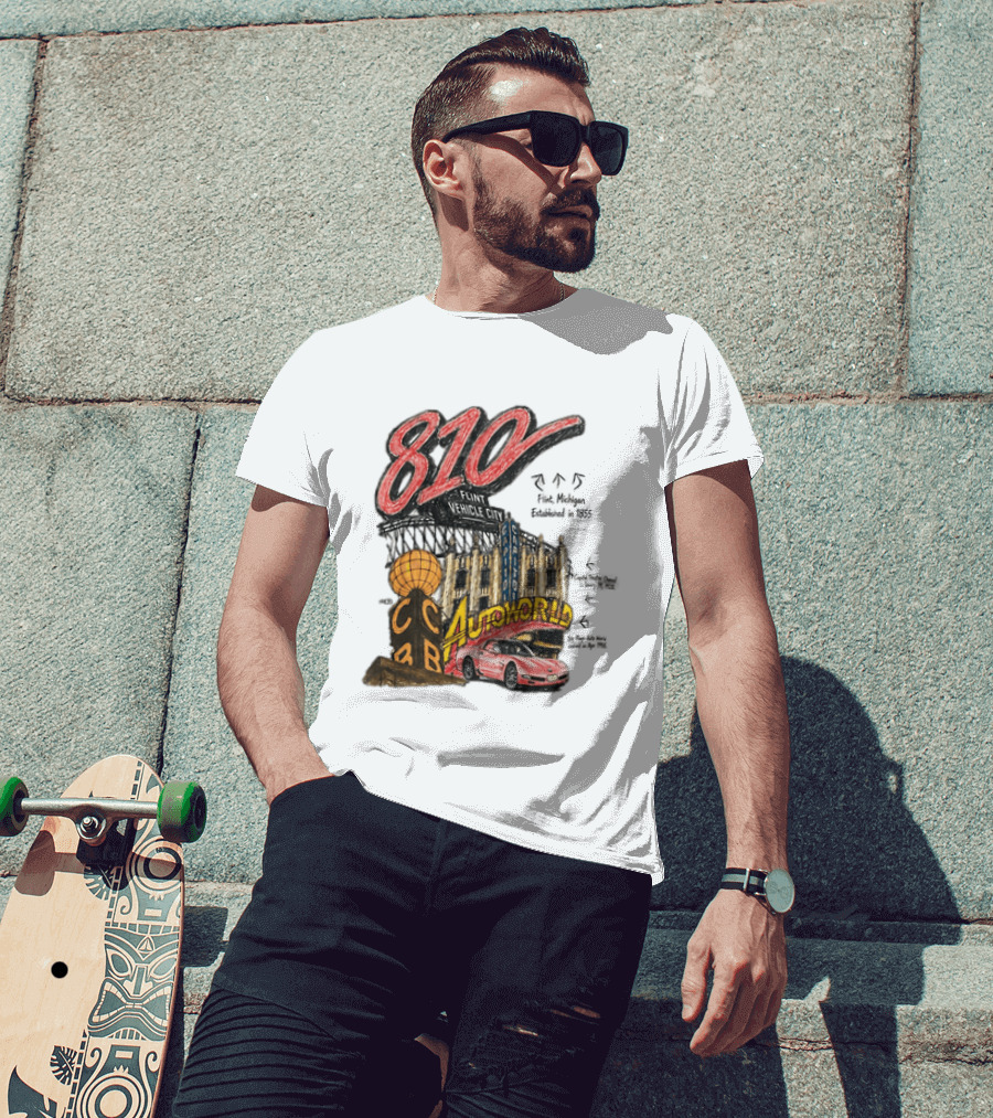 810 Flint Vehicle City Autoworld Grand Fountain Capitol Theatre McDonald's 810 Day Meal T-Shirt