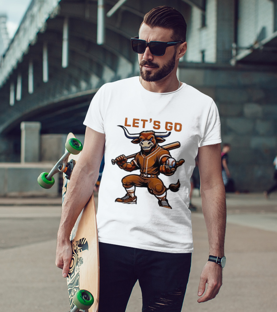 Texas Longhorns Baseball Let's Go Bull T-Shirt