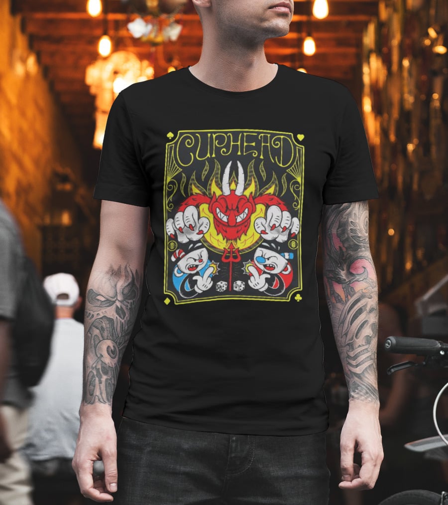 Cuphead Chogrin Devil Flames Dice Devil Characters T-Shirt