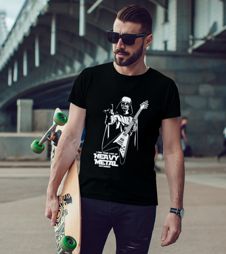Darth Vader I Find Your Lack Of Heavy Metal Disturbing Guitar Jedi Star Wars T-Shirt