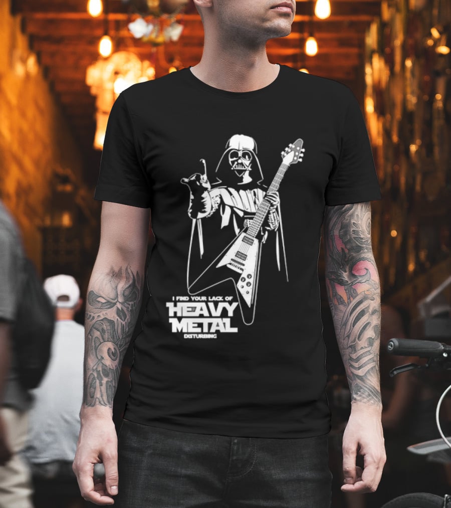 Darth Vader I Find Your Lack Of Heavy Metal Disturbing Guitar Jedi Star Wars T-Shirt