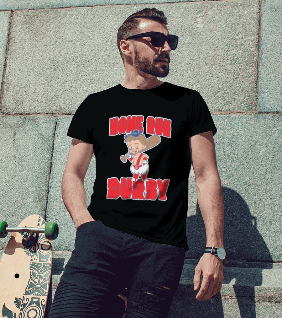 Boston Red Sox Payton Tolle Home Run Durby Cartoon Baseball Player In Red And White Uniform T-Shirt