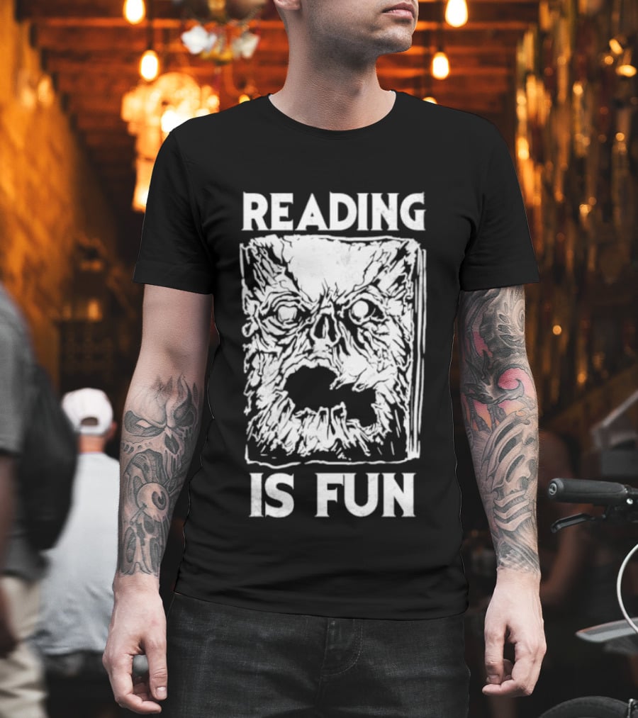 Necronomicon Reading Is Fun Creepy Face T-Shirt