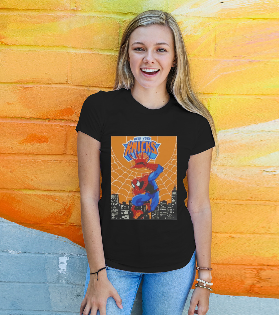 New York Knicks Spider Man Basketball T-Shirt