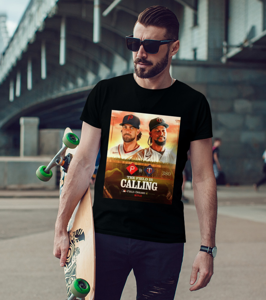 Philadelphia Vs Minnesota MLB Field Of Dreams Bryce Harper Byron Buxton Netflix 380 T-Shirt