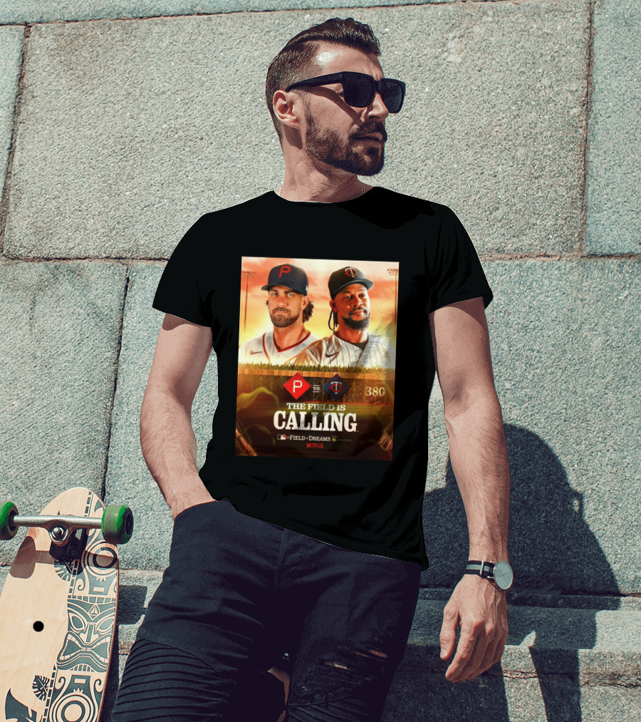 Philadelphia Vs Minnesota MLB Field Of Dreams Bryce Harper Byron Buxton Netflix 380 T-Shirt