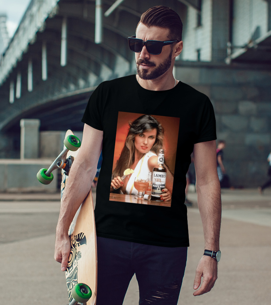 Lamb's Navy Rum Caroline Munro Orange Juice Cocktail Advertising T-Shirt