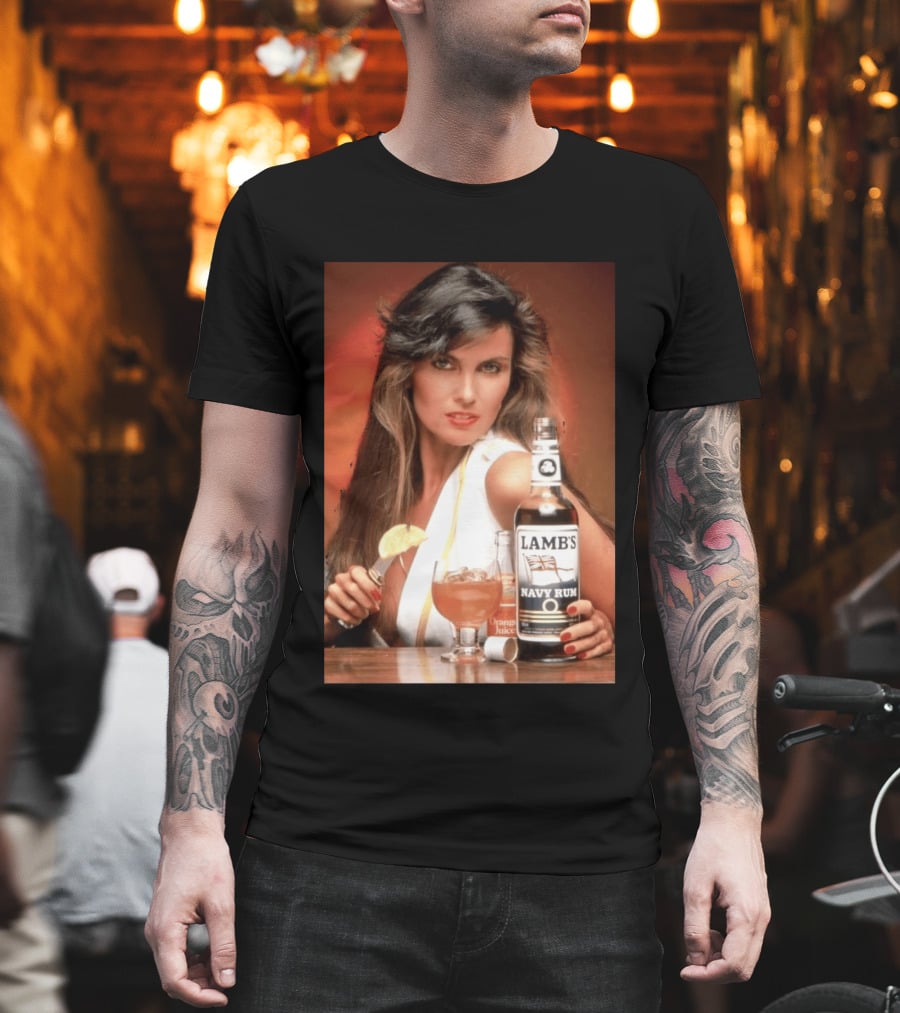 Lamb's Navy Rum Caroline Munro Orange Juice Cocktail Advertising T-Shirt
