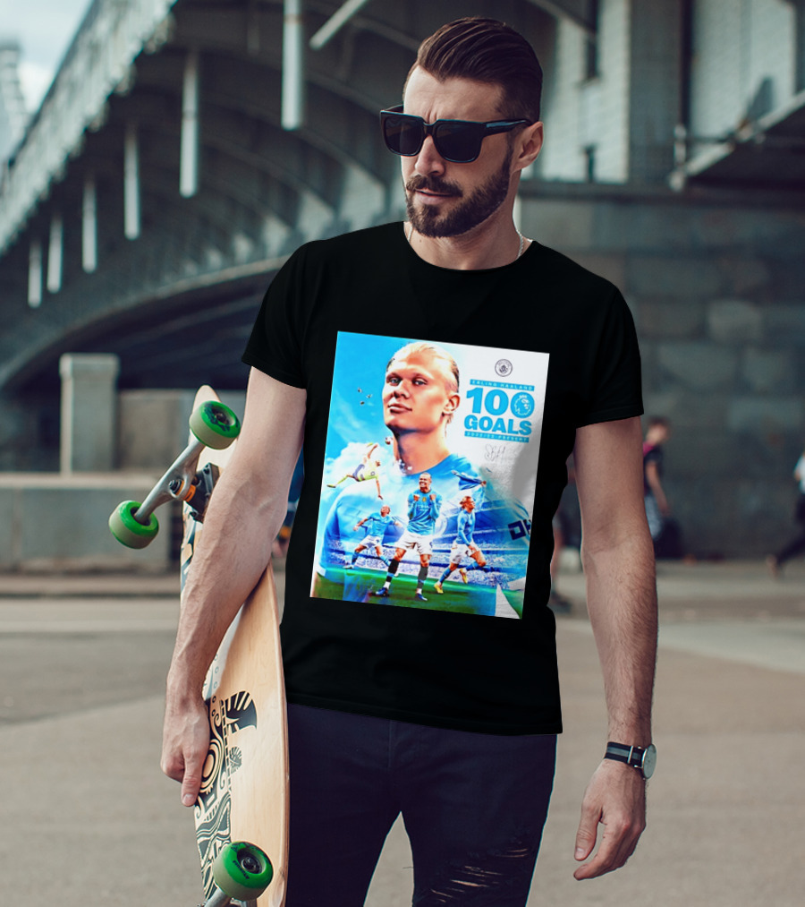 Erling Haaland 100 Goals Premier League 2022 2023 Present T-Shirt
