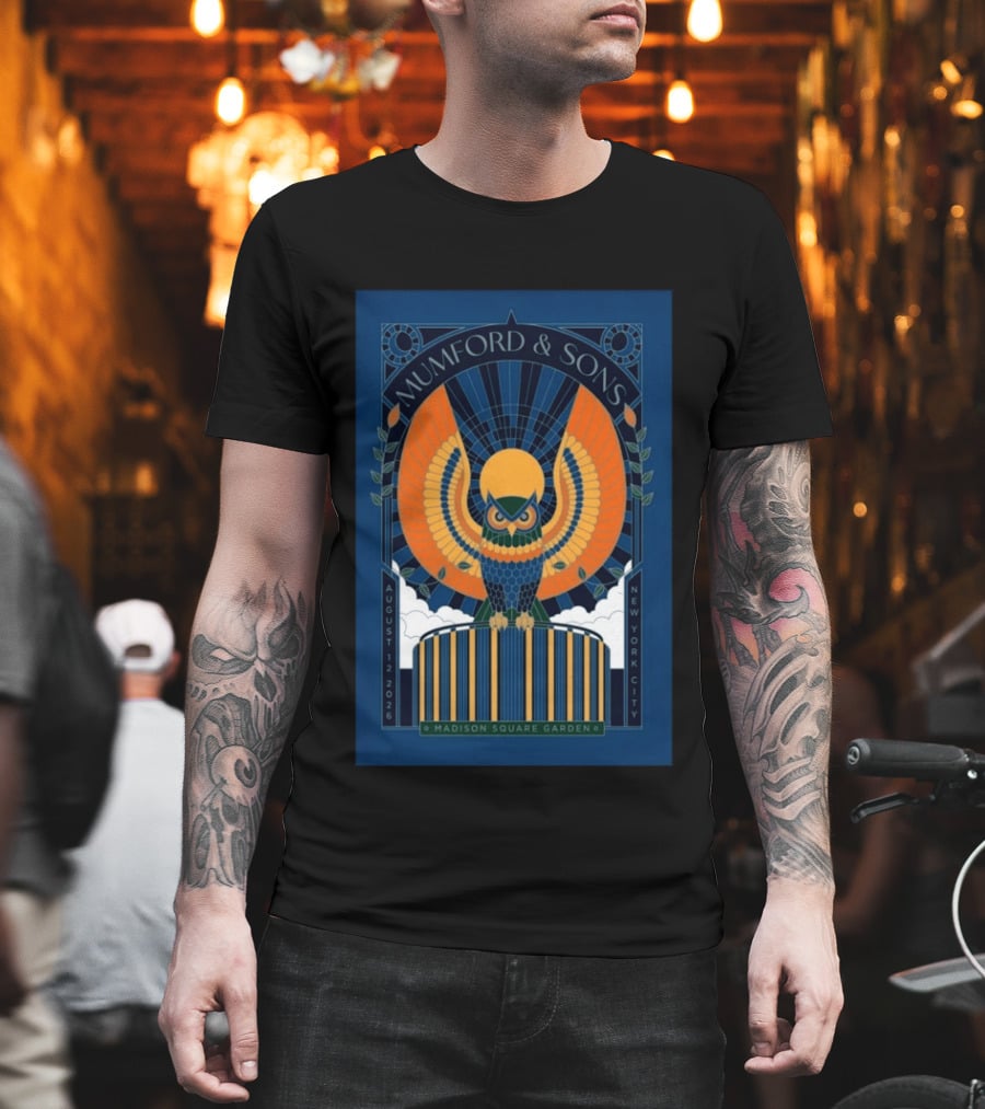 Mumford And Sons Madison Square Garden New York City August 12 2026 Owl T-Shirt