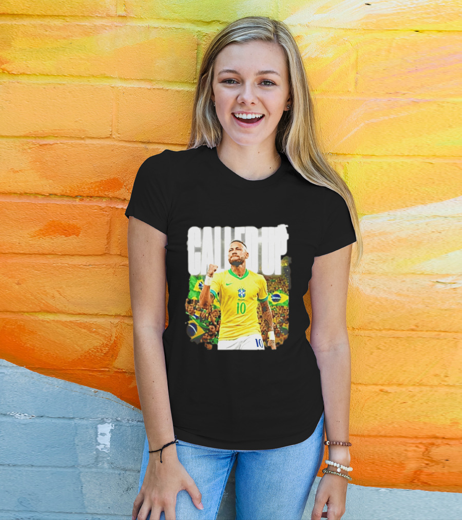 Neymar Brazil Called Up Football 10 Jersey Celebration T-Shirt
