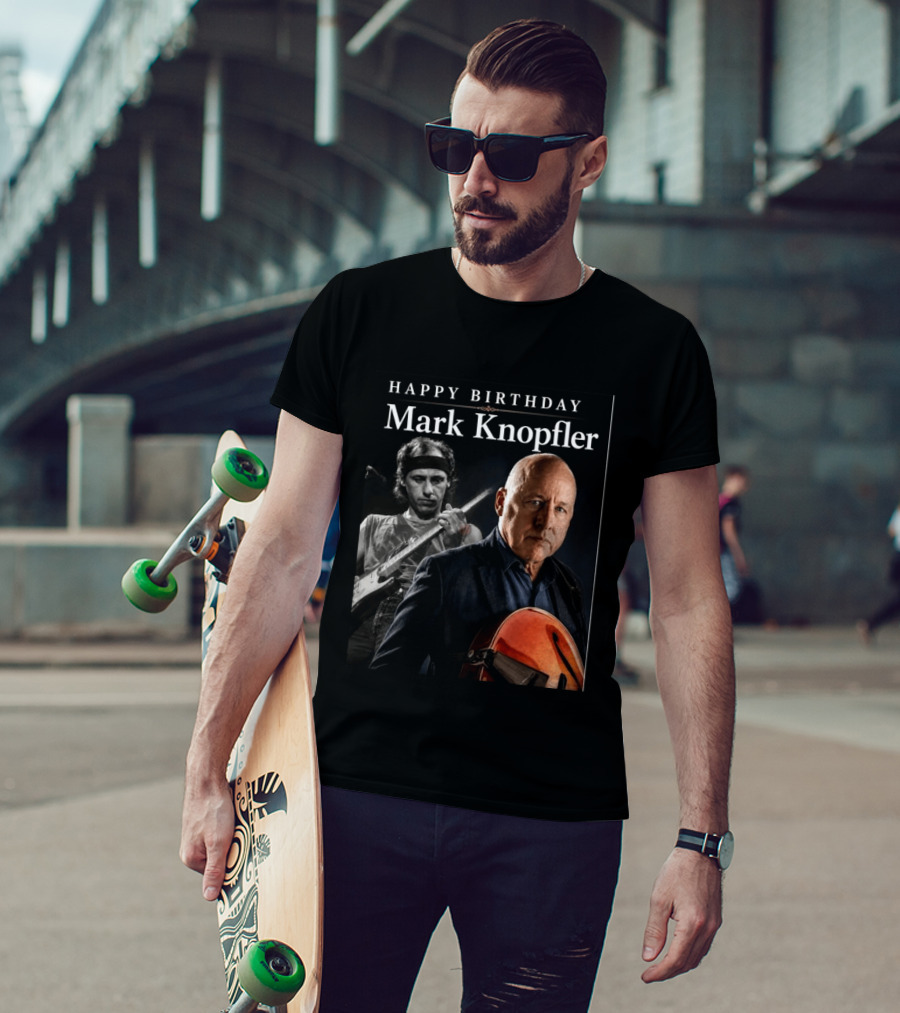 Mark Knopfler Birthday Celebration With Iconic Guitar T-Shirt