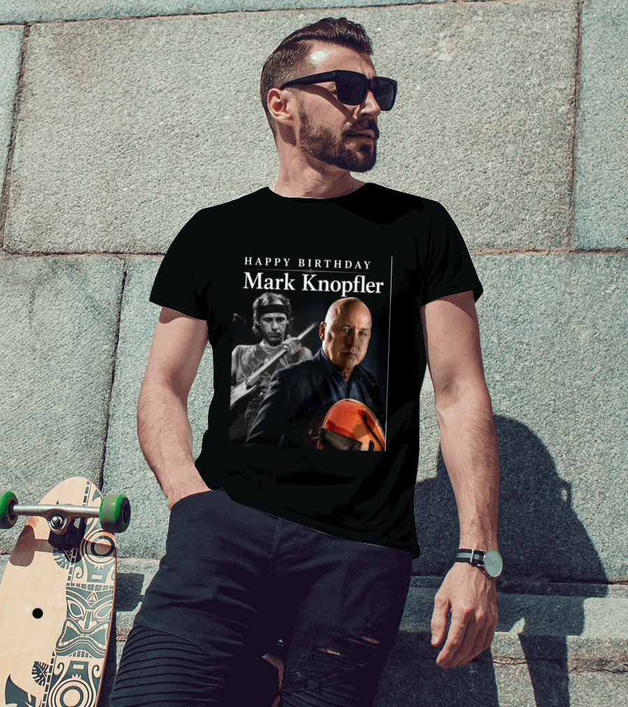 Mark Knopfler Birthday Celebration With Iconic Guitar T-Shirt