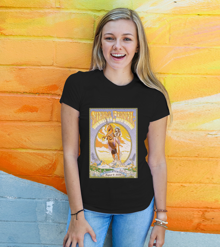 Sierra Ferrell August 9 2026 Alta Wyoming Grand Targhee Bluegrass Festival Tour Horse And Woman T-Shirt