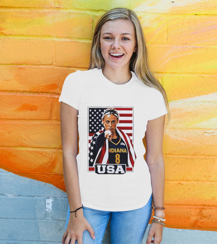Lexie Hull Indiana Fever 8 USA WNBA Basketball Flag T-Shirt