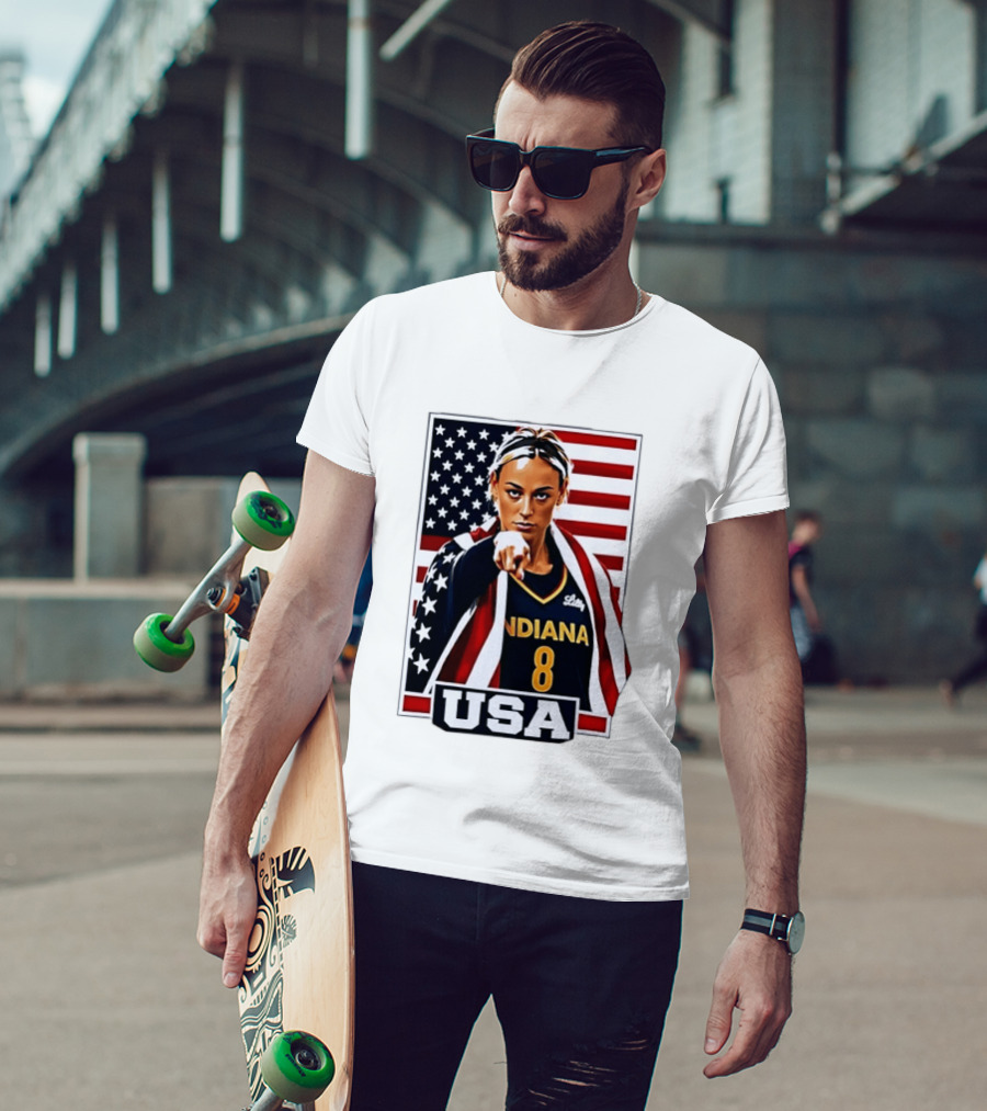 Lexie Hull Indiana Fever 8 USA WNBA Basketball Flag T-Shirt