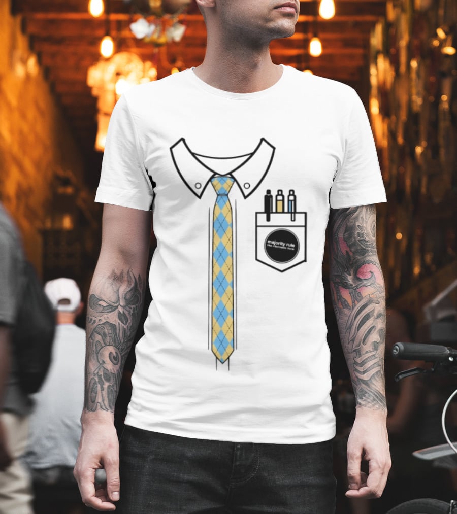 Native Estate Store Ritornello Form Tie Argyle Collar Pocket T-Shirt