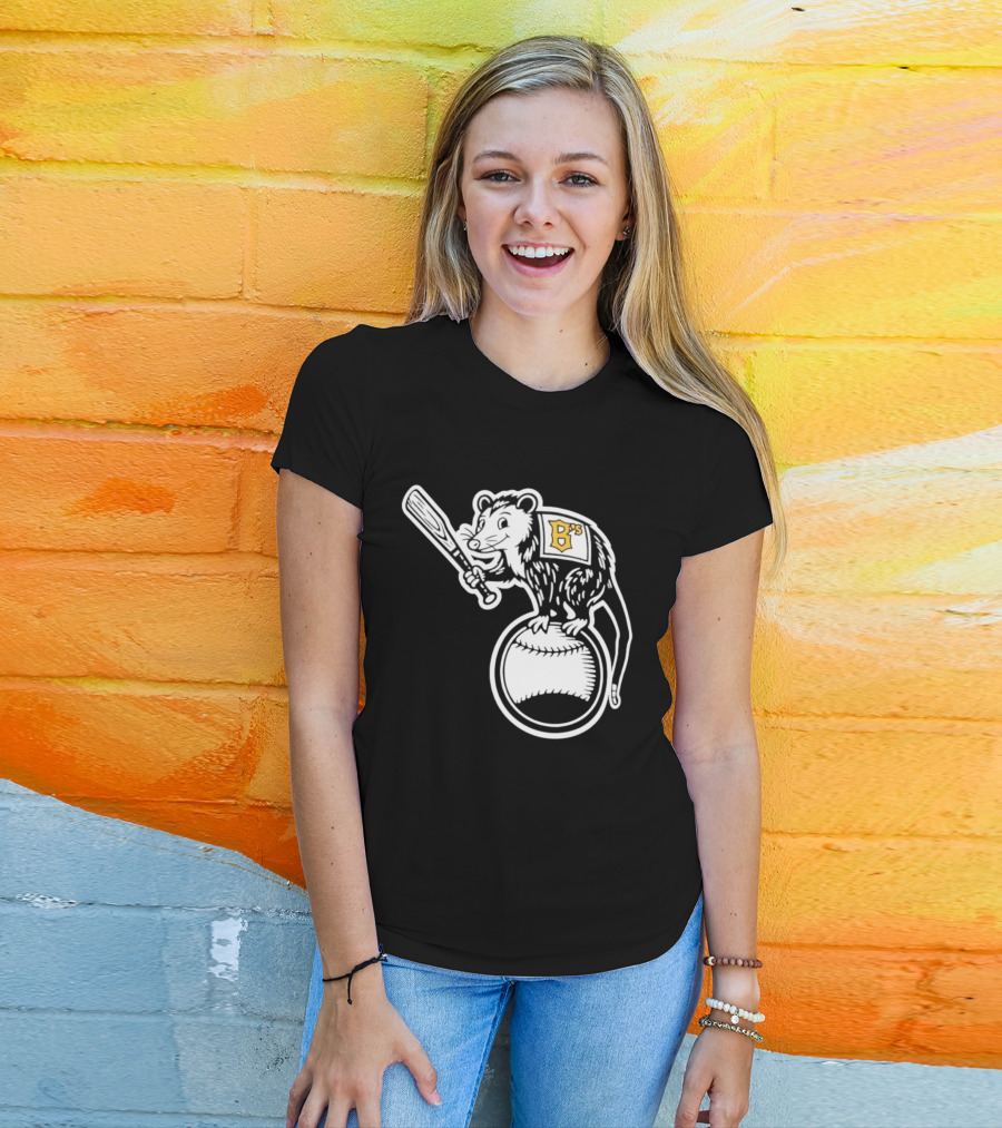 B's Baseball Opossum Batting On Ball T-Shirt