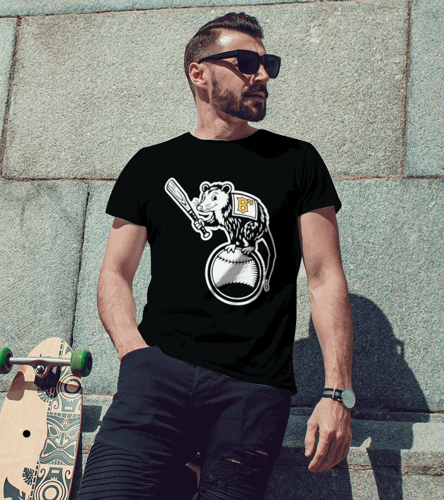 B's Baseball Opossum Batting On Ball T-Shirt