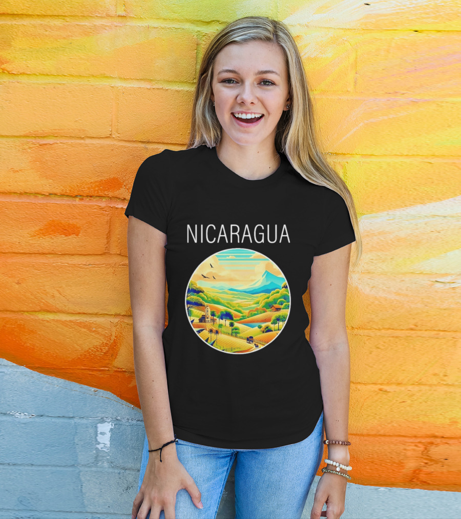 Nicaragua Scenic Landscape Central America Vibrant Mountain View T-Shirt