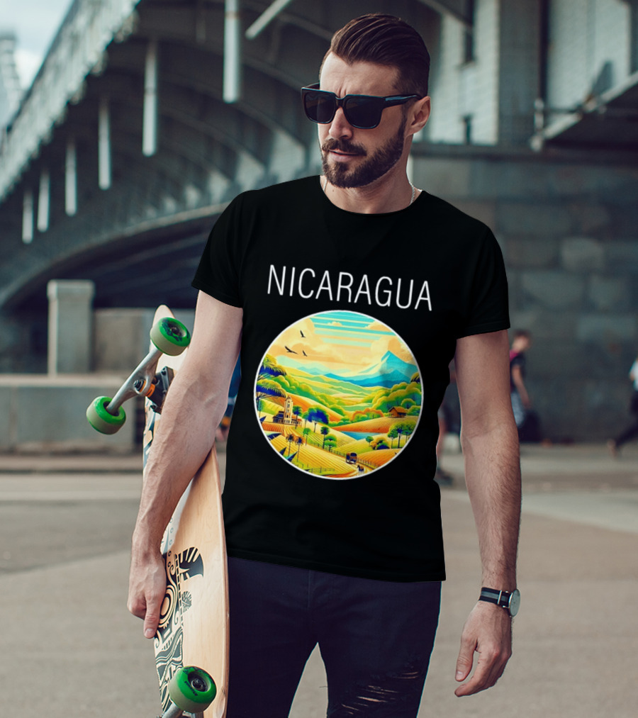 Nicaragua Scenic Landscape Central America Vibrant Mountain View T-Shirt