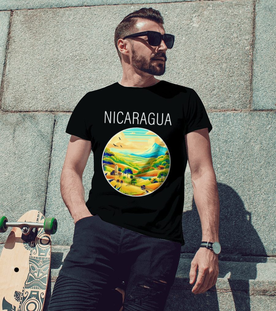 Nicaragua Scenic Landscape Central America Vibrant Mountain View T-Shirt