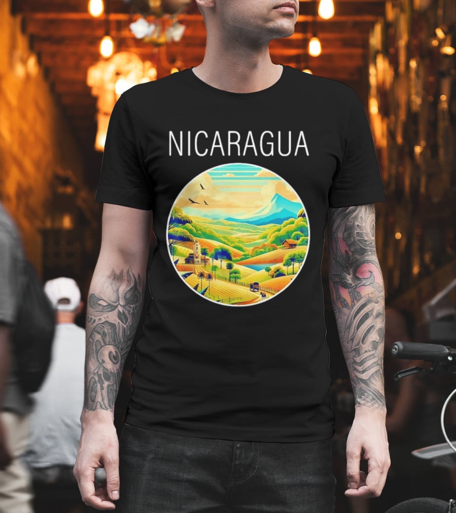 Nicaragua Scenic Landscape Central America Vibrant Mountain View T-Shirt