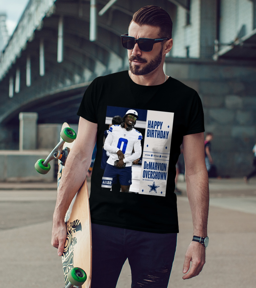 Happy Birthday DeMarvion Overshown 26 Years Old Dallas Cowboys Linebacker Celebration T-Shirt