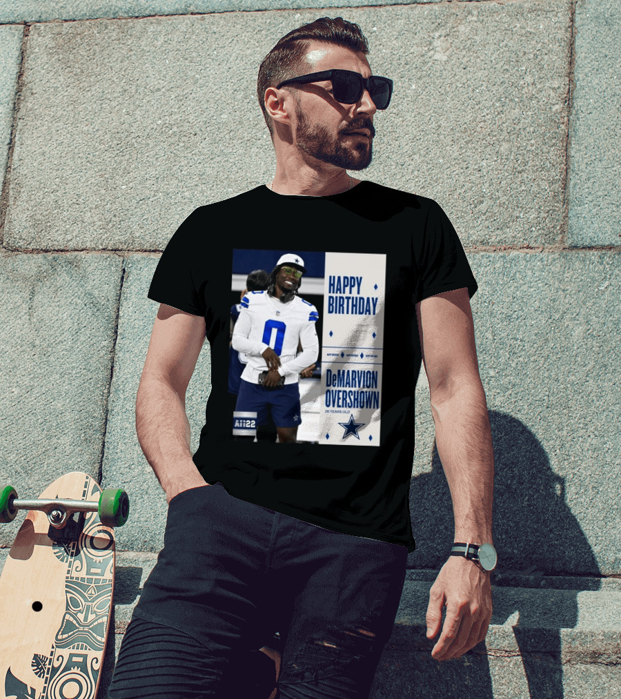 Happy Birthday DeMarvion Overshown 26 Years Old Dallas Cowboys Linebacker Celebration T-Shirt
