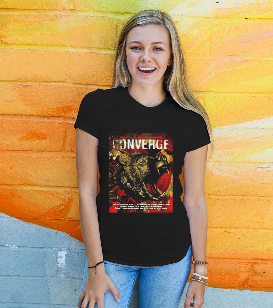 PNW Alaska Shows Converge Bear October Portland Seattle Anchorage Tour Dates T-Shirt