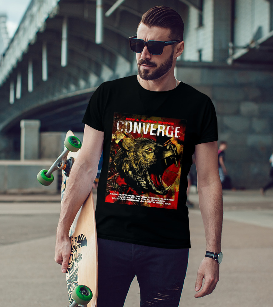 PNW Alaska Shows Converge Bear October Portland Seattle Anchorage Tour Dates T-Shirt