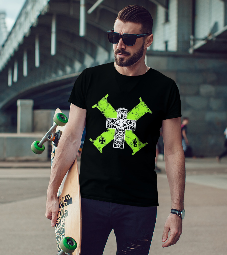 D Generation X Distressed Skull Cross DX WWE Wrestling T-Shirt