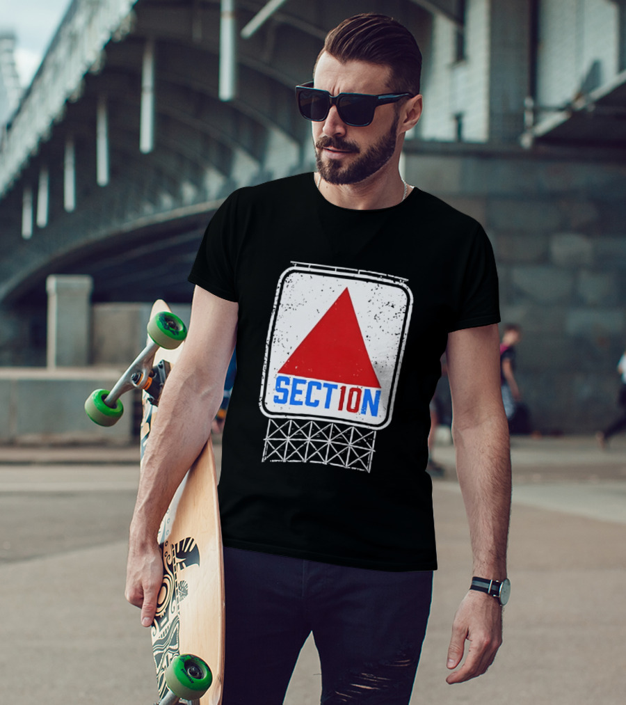 Section 10 Boston Red Sox Fenway Park Baseball Triangular Sign T-Shirt