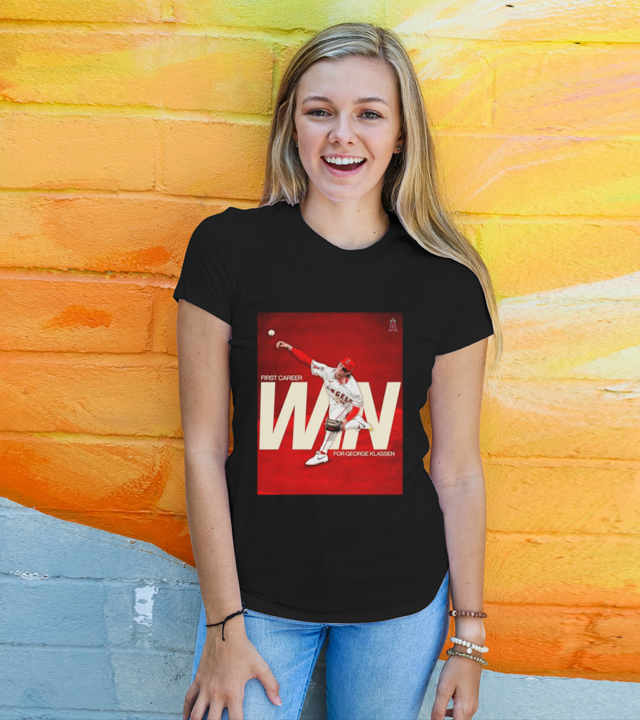 Los Angeles Angels First Career Win For George Klassen Baseball T-Shirt
