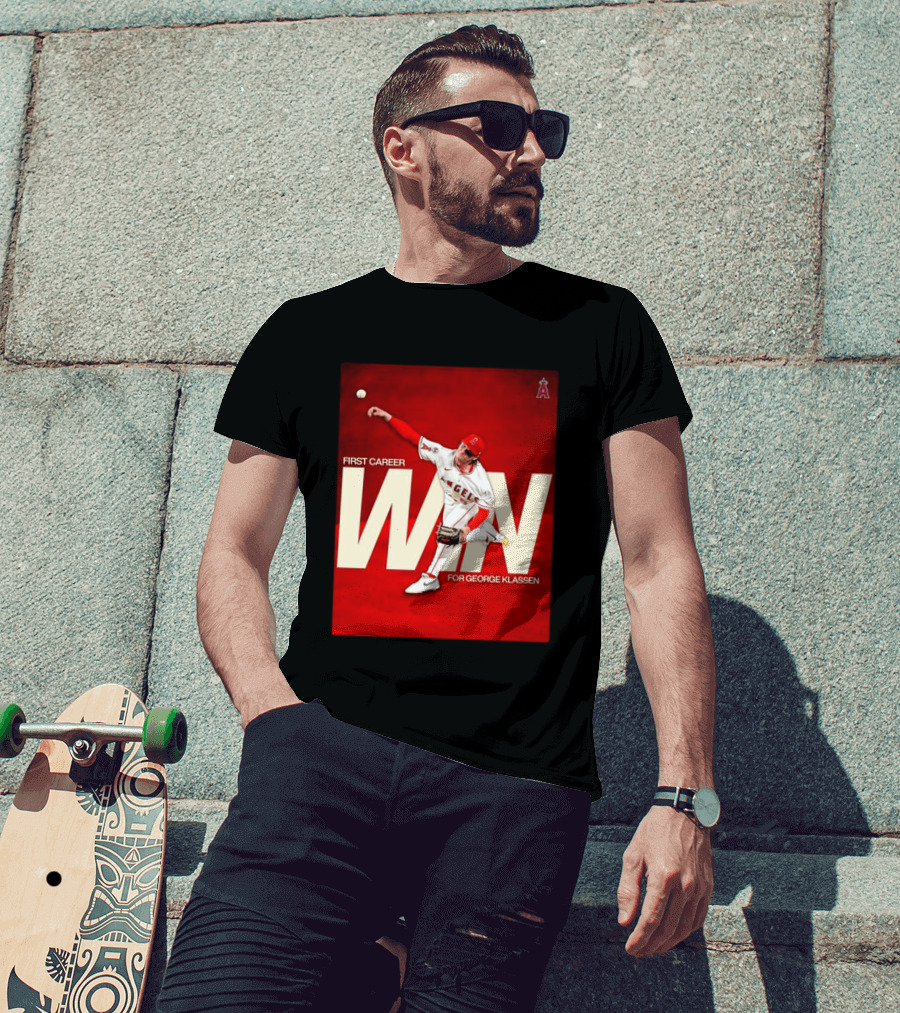 Los Angeles Angels First Career Win For George Klassen Baseball T-Shirt