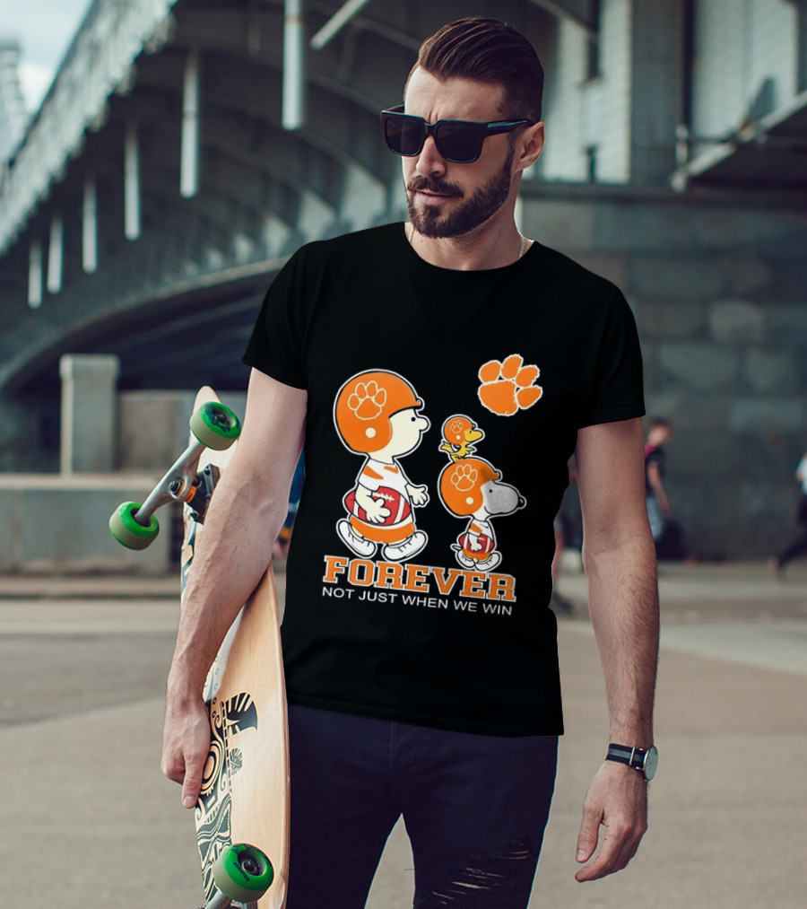 Snoopy Woodstock Charlie Brown Clemson Tigers Forever Not Just When We Win T-Shirt