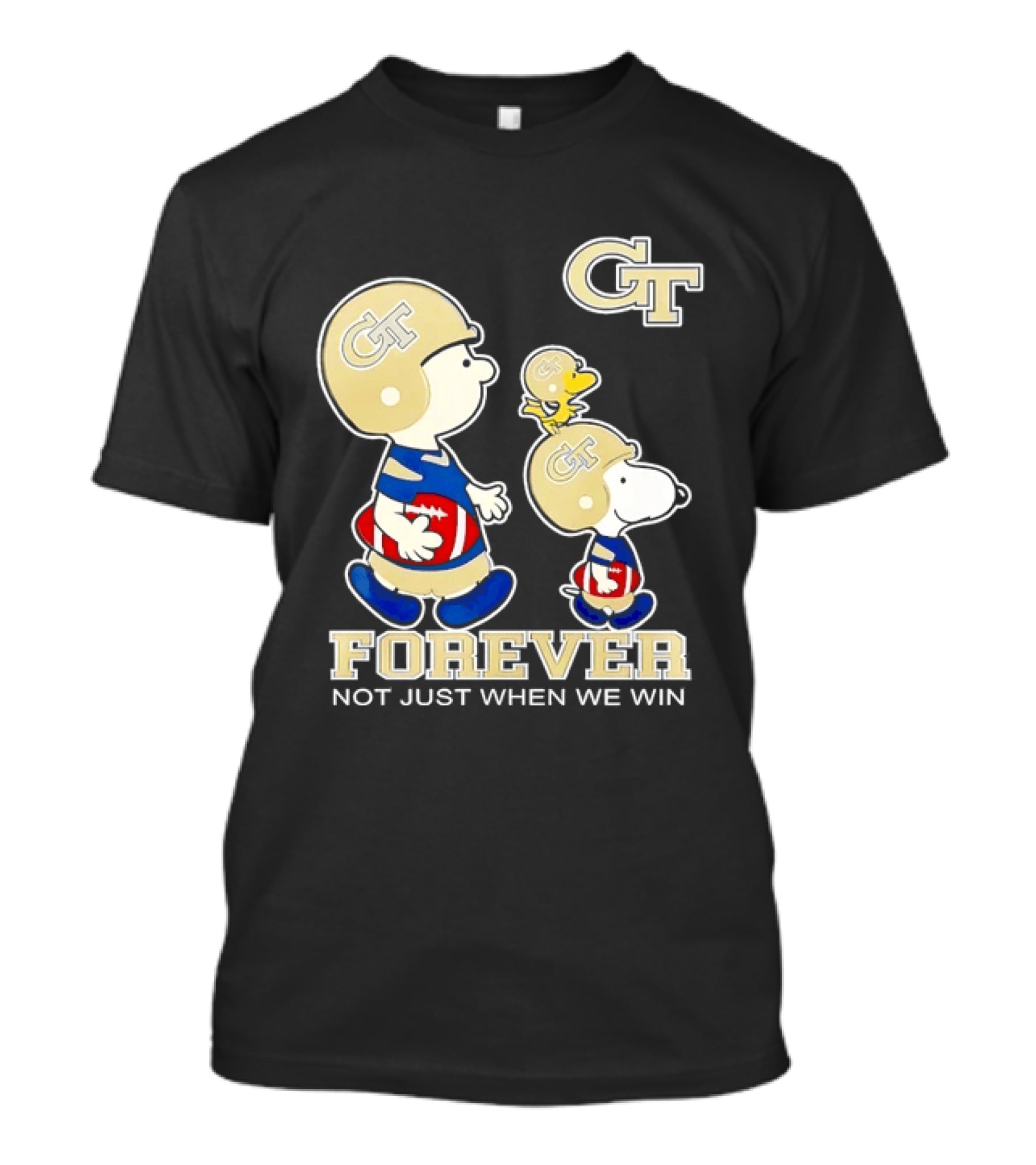 Snoopy Woodstock Charlie Brown Georgia Tech Yellow Jackets Forever Not Just When We Win T-Shirt