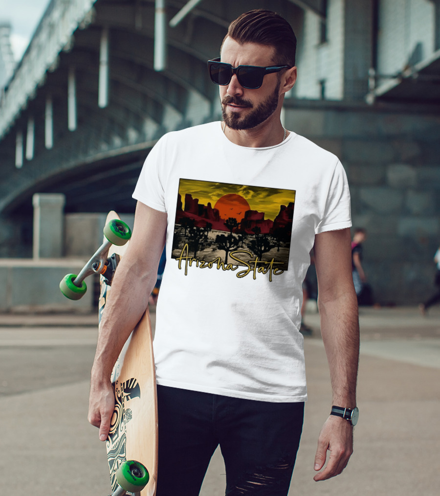 Arizona State Desert Sunset Landscape Scene T-Shirt