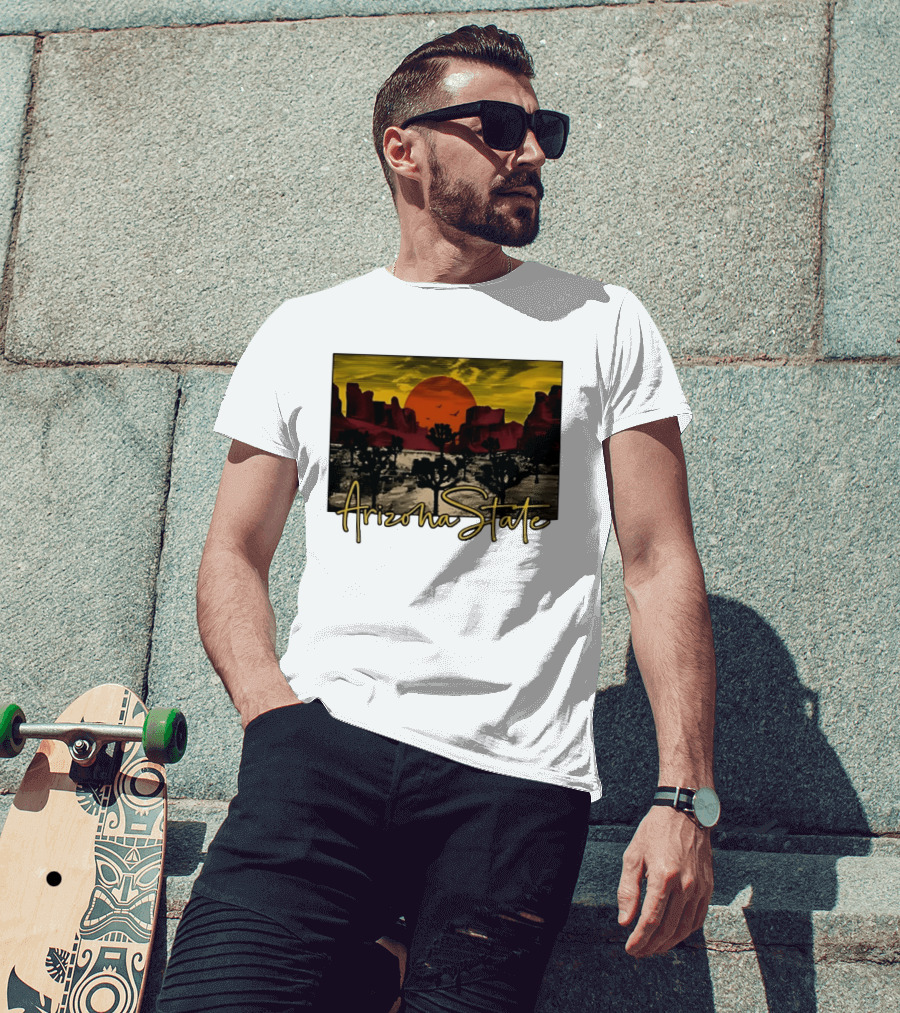 Arizona State Desert Sunset Landscape Scene T-Shirt
